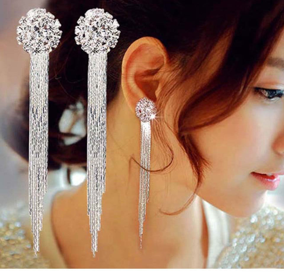 2024 Nouveau Boucles d'oreilles pendantes en cristal de couleur or pour les femmes Boucles d'oreilles pendantes de mariage Bijoux de mode Cadeaux