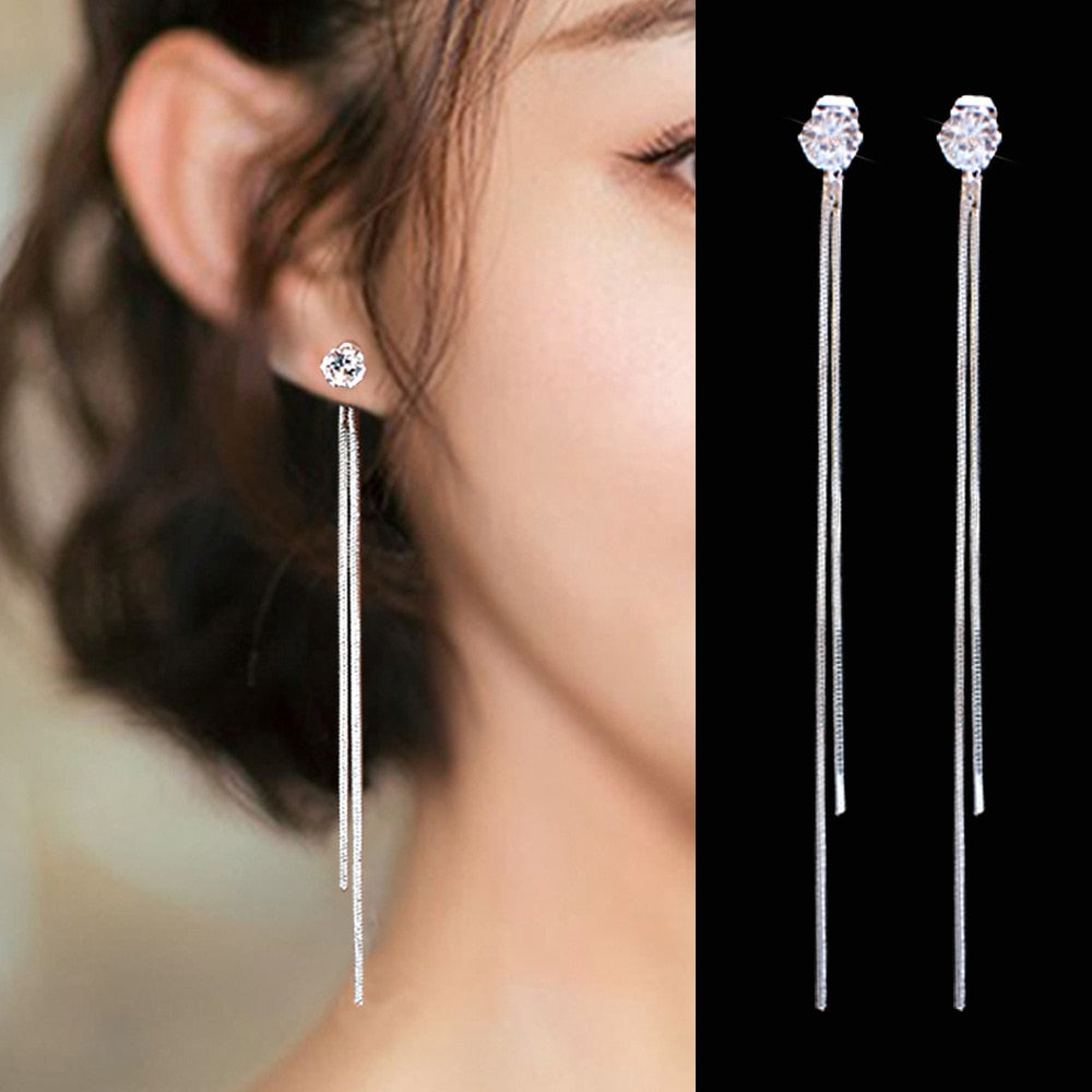 2024 Nouveau Boucles d'oreilles pendantes en cristal de couleur or pour les femmes Boucles d'oreilles pendantes de mariage Bijoux de mode Cadeaux